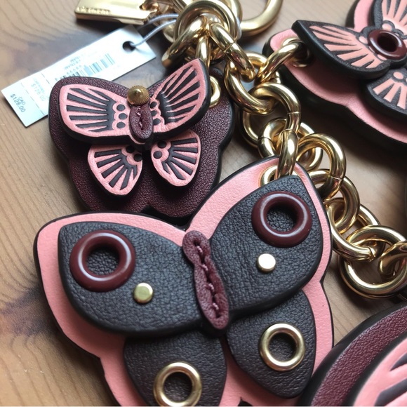 🦋Coach Butterfly Cluster Bag Charm Im/Boysenberry Multi - Picture 5 of 8